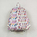 BA0186 Cartoon Flower Blue Dog Backpack Bag