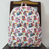 BA0186 Cartoon Flower Blue Dog Backpack Bag