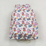 BA0186 Cartoon Flower Blue Dog Backpack Bag