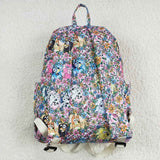 BA0188 Cartoon Flower Blue Dog Backpack Bag