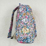 BA0188 Cartoon Flower Blue Dog Backpack Bag