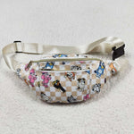 BA0192 Cartoon Flower Blue Dog Fanny pack Bag