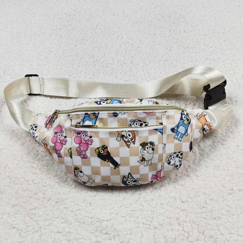 BA0192 Cartoon Flower Blue Dog Fanny pack Bag