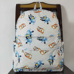 BA0194 Cartoon Blue Dog Backpack Bag