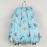 BA0195 Cartoon Blue Dog Backpack Bag