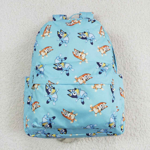 BA0195 Cartoon Blue Dog Backpack Bag