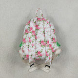BA0218 Flower Green Plaid Kids Backpack Bag