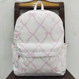 BA0225 Tie Bow Pink Kids Backpack Bag