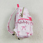 BA0233 Coquette Bows Pink Kids Backpack Bag