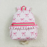 BA0233 Coquette Bows Pink Kids Backpack Bag