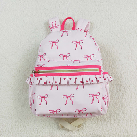 BA0233 Coquette Bows Pink Kids Backpack Bag