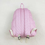 BA0245 Pink Plaid Kids Backpack Bag