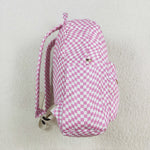 BA0245 Pink Plaid Kids Backpack Bag