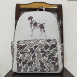 US Warehouse BA0268 Hunting Camo Dog Embroidery Kids Backpack Bag