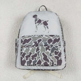 US Warehouse BA0268 Hunting Camo Dog Embroidery Kids Backpack Bag