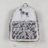 BA0268 Hunting Camo Dog Embroidery Kids Backpack Bag