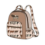 Preorder BA0269 Western Cows Brown Kids Backpack Bag