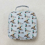 BA0276 Mallard Ducks Blue Lunch Box Bag 8.5*8*3 inches