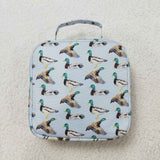 BA0276 Mallard Ducks Blue Lunch Box Bag 8.5*8*3 inches