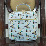 BA0276 Mallard Ducks Blue Lunch Box Bag 8.5*8*3 inches