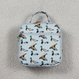 BA0276 Mallard Ducks Blue Lunch Box Bag 8.5*8*3 inches