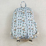 BA0277 Mallard Ducks Blue Kids Backpack Bag