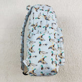 BA0277 Mallard Ducks Blue Kids Backpack Bag