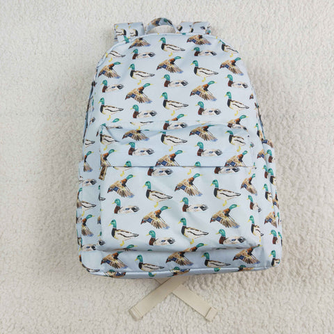 BA0277 Mallard Ducks Blue Kids Backpack Bag