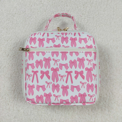 BA0284 Coquette Bows Pink Lunch Box Bag 8.5*8*3 inches