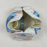 BA0292 Flower Blue Ruffles Duffle Bag