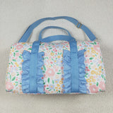 BA0292 Flower Blue Ruffles Duffle Bag
