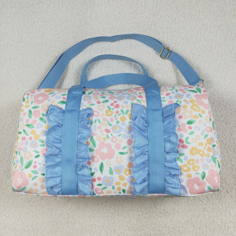 BA0292 Flower Blue Ruffles Duffle Bag