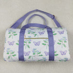 BA0293 Butterfly Purple Ruffles Duffle Bag