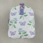 BA0293 Butterfly Purple Ruffles Duffle Bag