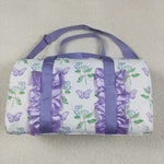BA0293 Butterfly Purple Ruffles Duffle Bag