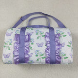 BA0293 Butterfly Purple Ruffles Duffle Bag