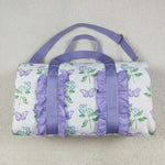 BA0293 Butterfly Purple Ruffles Duffle Bag