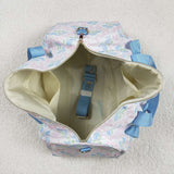 BA0294 Flower Bows Blue Ruffles Duffle Bag