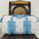 BA0294 Flower Bows Blue Ruffles Duffle Bag