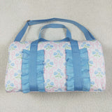 BA0294 Flower Bows Blue Ruffles Duffle Bag
