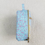 BA0296 Drip Ice cream Blue Lunch Box Bag 8.5*8*3 inches