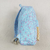 BA0297 Ice Cream Drip Blue Kids Backpack Bag
