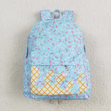 BA0297 Ice Cream Drip Blue Kids Backpack Bag