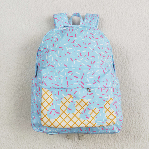 BA0297 Ice Cream Drip Blue Kids Backpack Bag