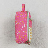 BA0299 Summer Ice cream Pink Lunch Box Bag 8.5*8*3 inches