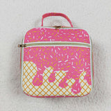 BA0299 Summer Ice cream Pink Lunch Box Bag 8.5*8*3 inches