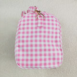 BA0302 Pink Plaid Ruffles Duffle Bag