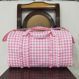 BA0302 Pink Plaid Ruffles Duffle Bag