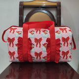 BA0306 Christmas Santa Bows Duffle Bag