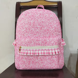 BA0308 Coquette Bows Pink Kids Backpack Bag